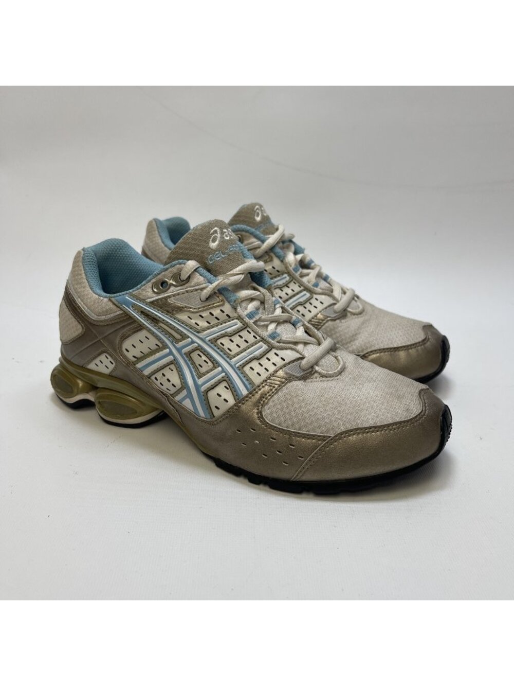 Y2K Asics Gel Frantic 2 Running Shoes Wom Sz 8.5 US Baly Blue / Gold Shox Read